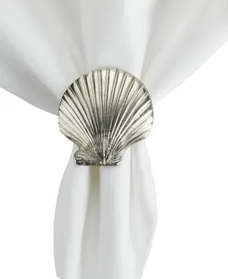 Shell Napkin Rings, Set of 8 - Silver