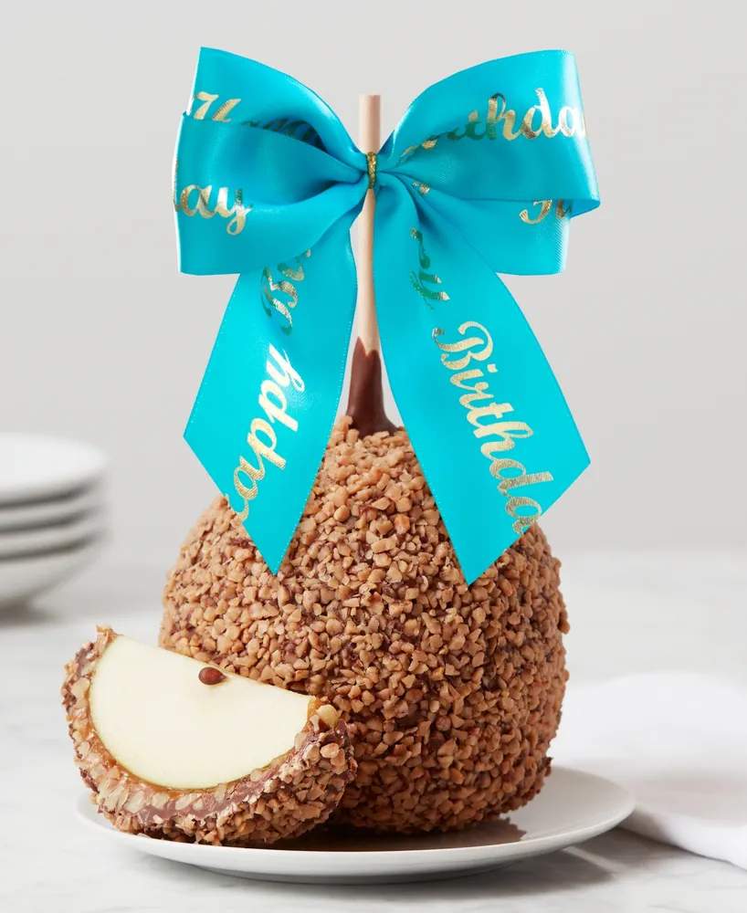 Mrs. Prindables Toffee Walnut Happy Birthday Ribbon Jumbo Caramel Apple