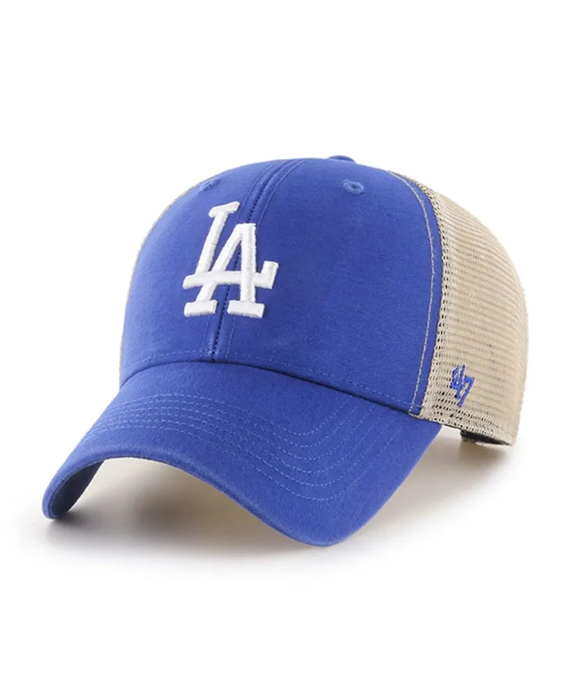 Men's Royal and Natural Los Angeles Dodgers Flagship Washed Mvp Trucker Snapback Hat