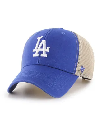 Men's Royal and Natural Los Angeles Dodgers Flagship Washed Mvp Trucker Snapback Hat