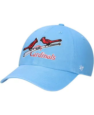 Men's Light Blue St. Louis Cardinals Logo Cooperstown Collection Clean Up Adjustable Hat