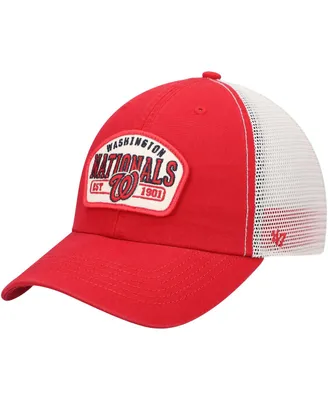 Men's Red Washington Nationals Penwald Clean Up Trucker Snapback Hat