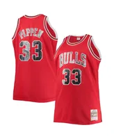 Men's Scottie Pippen Red Chicago Bulls Big and Tall 1997-98 Nba 75th Anniversary Diamond Swingman Jersey