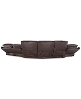 Closeout! Dextan Leather -Pc. Sectional with Power Recliners and 1 Usb Console