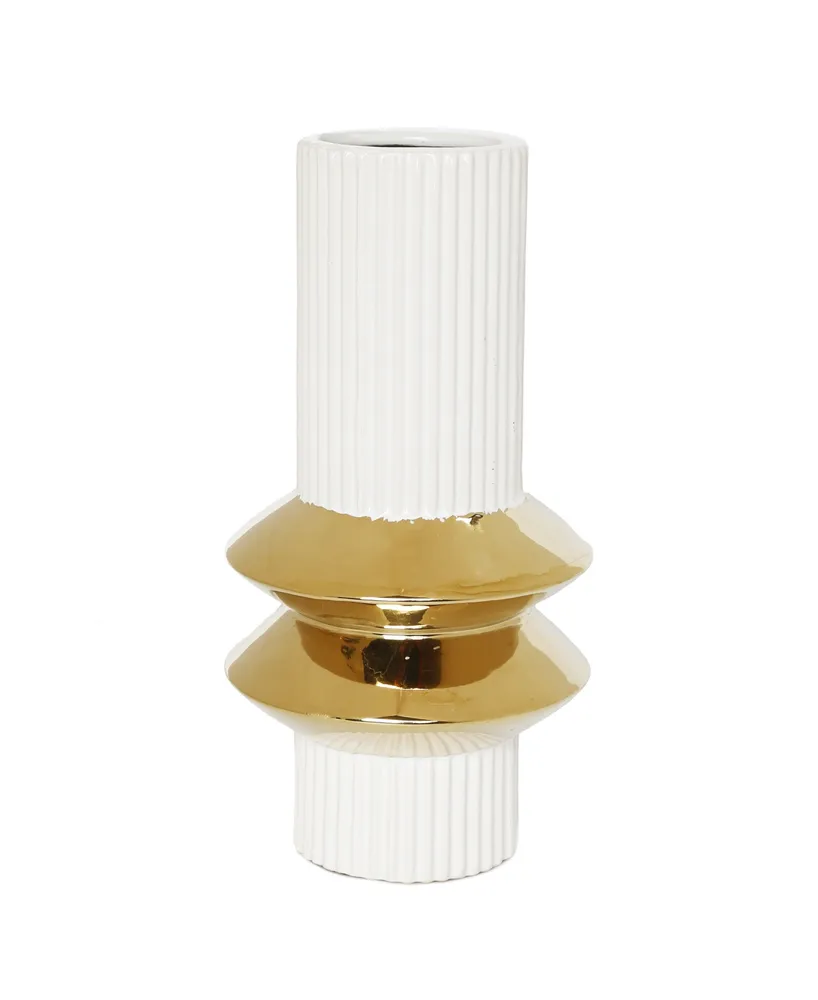 Center Rim Design Vase - Gold