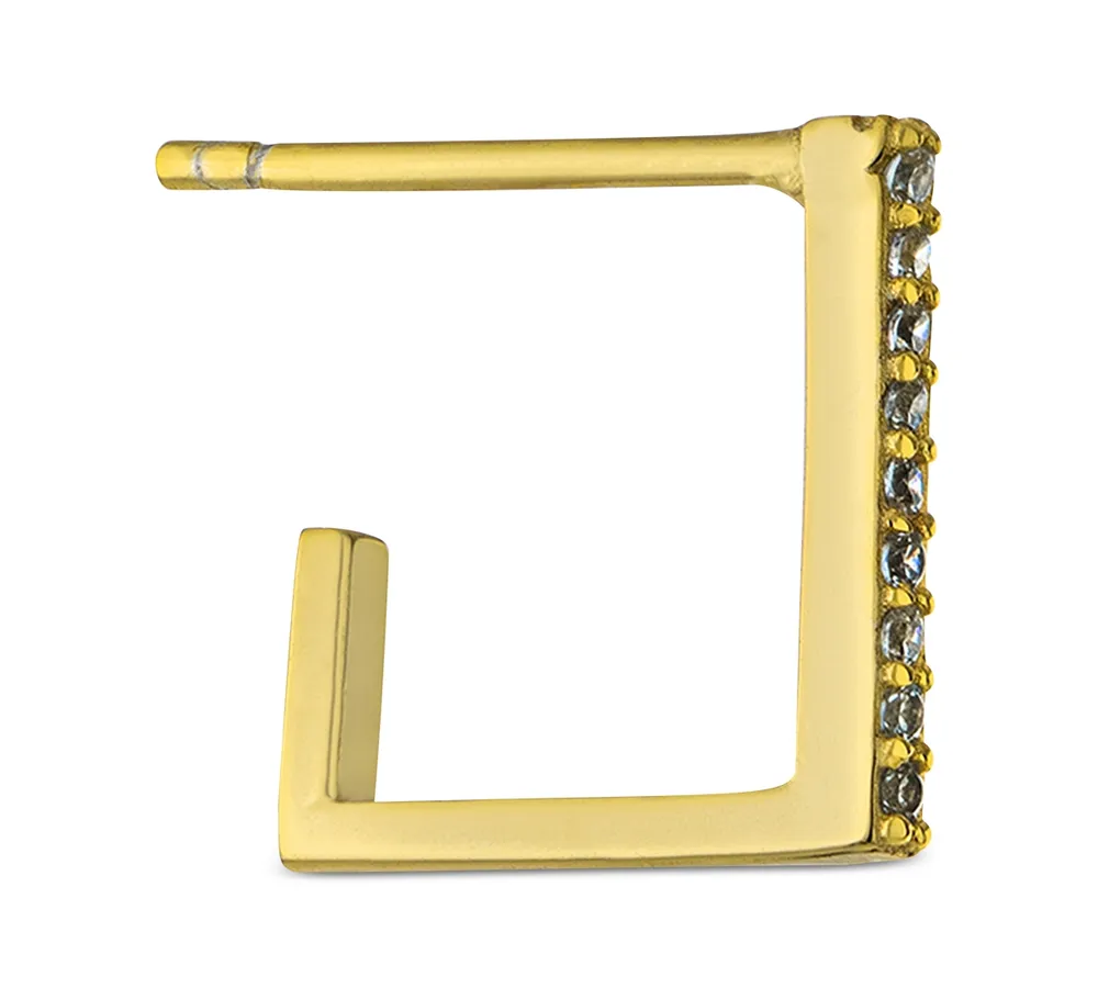 Giani Bernini Cubic Zirconia Square Hoop Earrings in 18k Gold-Plated Sterling Silver, Created for Macy's