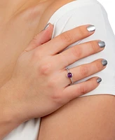 Giani Bernini Amethyst (5/8 ct. t.w.) & Cubic Zirconia Bezel Ring Sterling Silver, (Also Labradorite), Created for Macy's