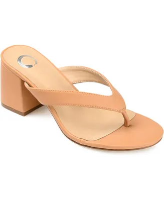 Journee Collection Women's Alika Block Heel Thong Sandals