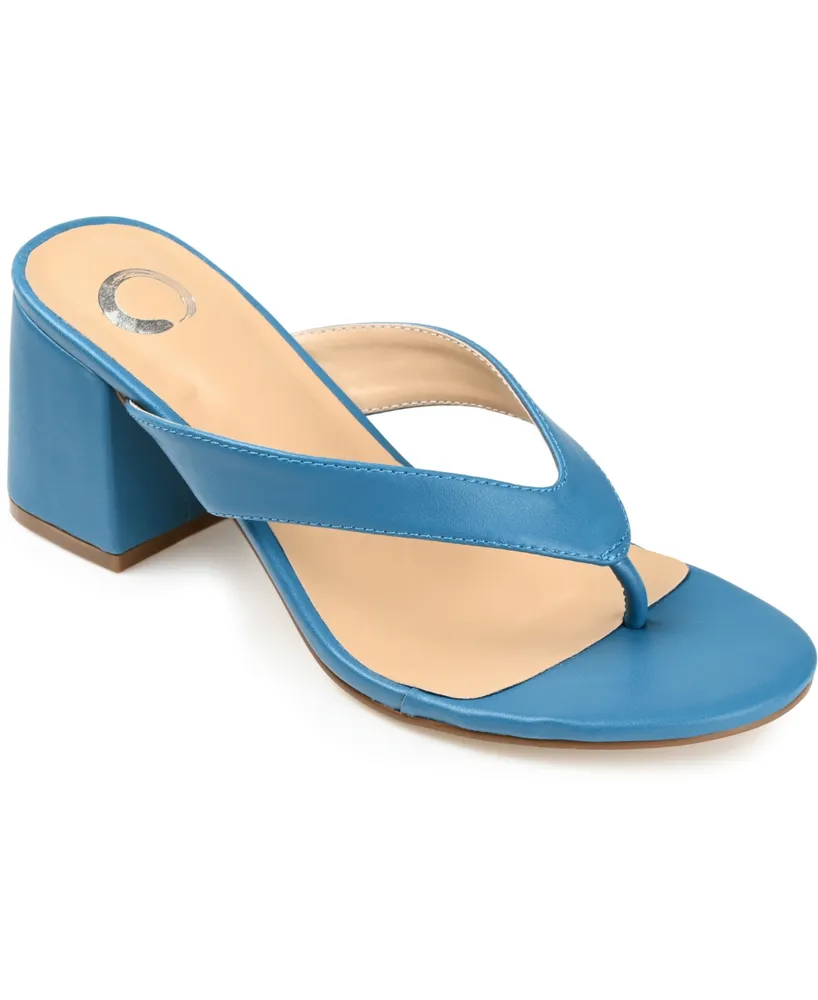 Journee Collection Women's Alika Block Heel Thong Sandals