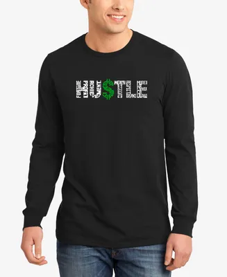 Men's Word Art Long Sleeve Hustle T-shirt
