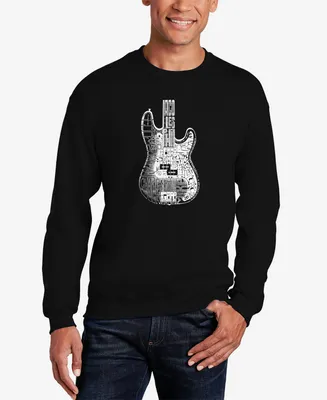 Men's Word Art Bass Guitar Crewneck Sweatshirt