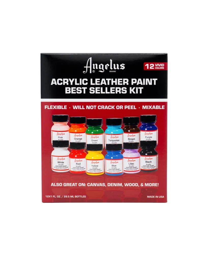 Angelus Acrylic Leather Paint Best Sellers Kit, 1 Ounces, 12 Colors