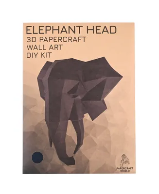 Papercraft World 3D Papercraft Wall Art Diy Kit, Elephant Head Kit