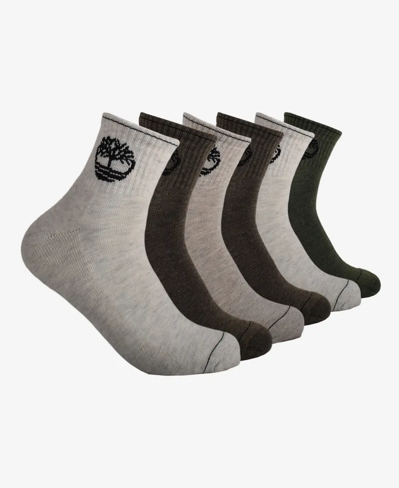 Timberland Men's Quarter Socks, Pack of 6