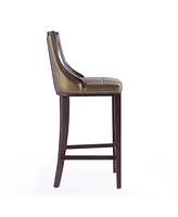 Manhattan Comfort Fifth Avenue 19" L Beech Wood Faux Leather Upholstered Barstool