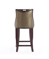 Manhattan Comfort Emperor 19" L Beech Wood Faux Leather Upholstered Barstool