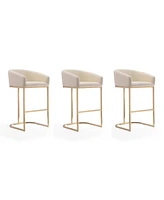 Louvre Barstool, Set of 3 - Cream, Titanium Gold