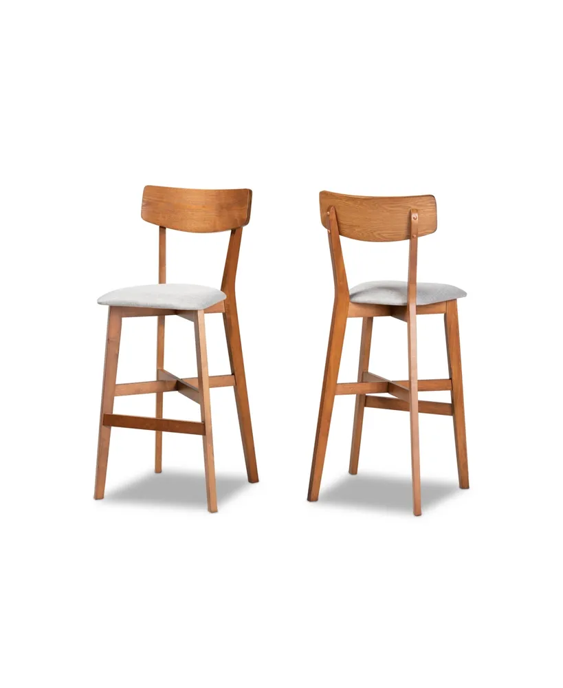 Cameron Modern and Contemporary Transitional Wood Bar Stool Set, 2 Piece