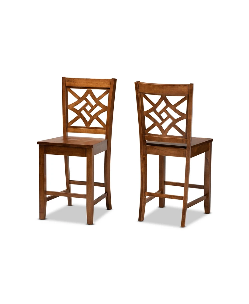 Nicolette Modern and Contemporary Transitional Wood Counter Stool Set, 2 Piece