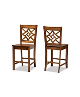Nicolette Modern and Contemporary Transitional Wood Counter Stool Set, 2 Piece