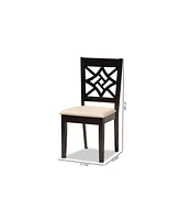 Nicolette Modern and Contemporary Wood Dining Chair Set, 2 Piece