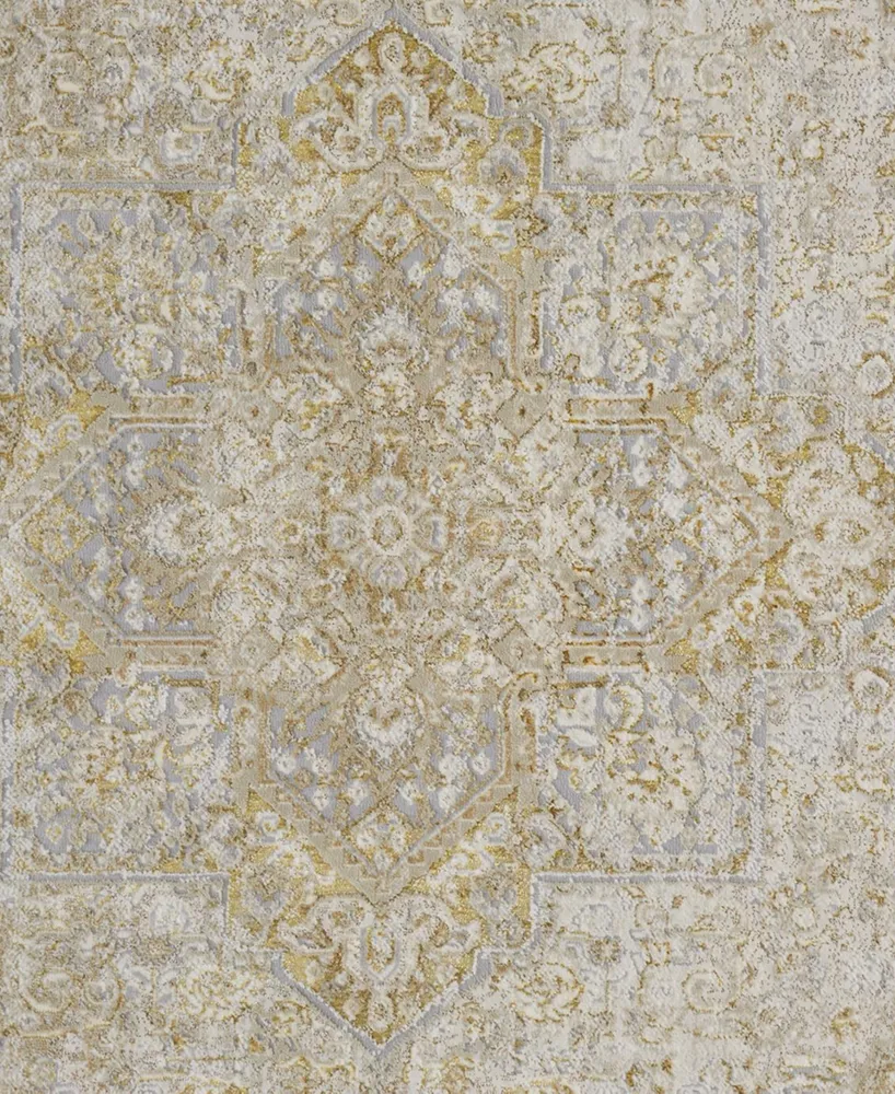 Feizy Aura R3734 6'7" x 9'6" Area Rug - Gold