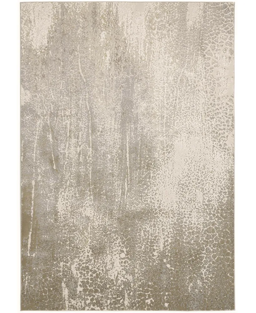 Feizy Aura R3739 6'7" x 9'6" Area Rug - Ivory, Gold