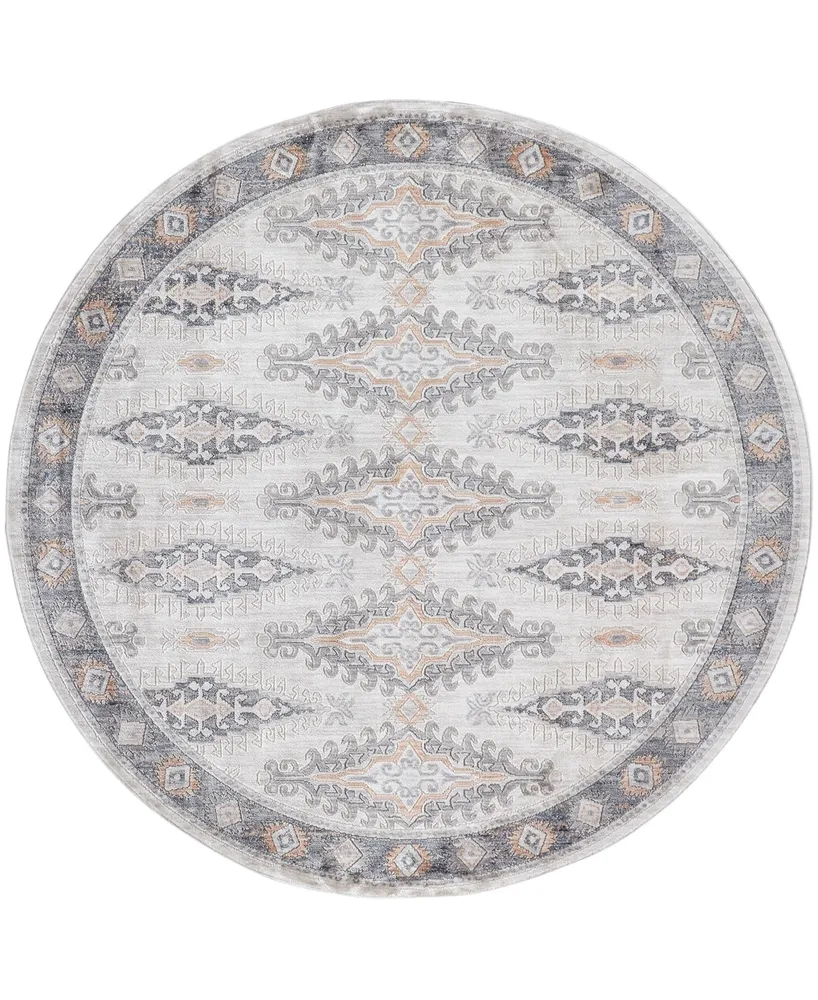 Feizy Kyra R3847 5'6" x 5'6" Round Area Rug