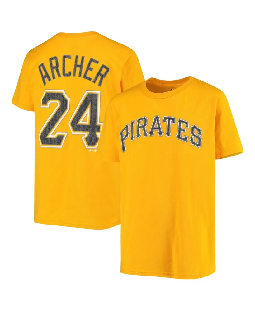 New Era Girl's Youth Pink Pittsburgh Pirates Jersey Stars V-Neck T-shirt