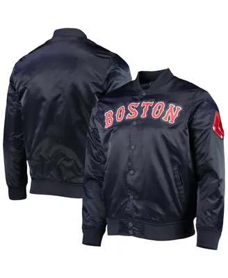 Men's Pro Standard Navy Boston Red Sox Wordmark Satin Full-Snap Jacket