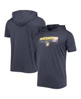 Men's New Era Heathered Navy Milwaukee Brewers Hoodie T-shirt