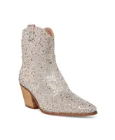 Betsey Johnson Women's Diva Rhinestone Western Cowboy Booties