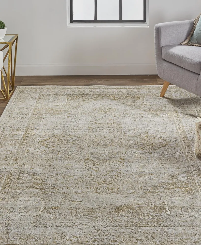 Feizy Aura R3734 1'8" x 2'10" Area Rug - Gold