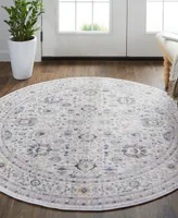 Feizy Kyra R3854 5'6" x 5'6" Round Area Rug