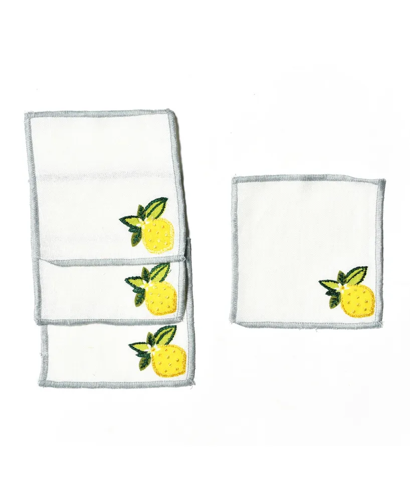 Coton Colors Lemon Citrus Cocktail Napkins, Set of 4