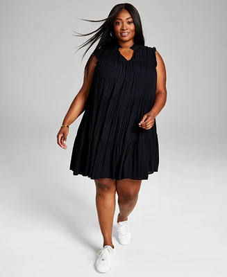 And Now This Trendy Plus Size Tiered Swing Dress