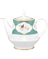 Noritake Lodi's Morning 41 oz Tea Pot - White, Blue, Gold