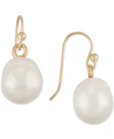 Cultured Freshwater Baroque Pearl (10mm) Drop Earrings in 14k Gold