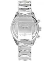 Abingdon Co. Women's Jackie Chronograph Multifunctional Silver-Tone Stainless Steel Bracelet Watch 41-1/2mm