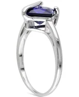 Lab-Grown Sapphire Square Swirl Ring (2-4/5 ct. t.w.) Sterling Silver