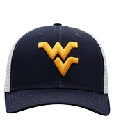 Men's Top of the World Navy, White West Virginia Mountaineers Trucker Snapback Hat