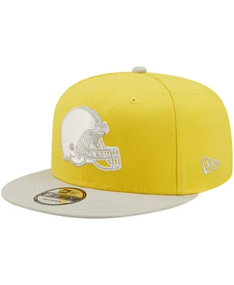 Men's New Era Yellow, Gray Cleveland Browns Two-Tone Color Pack 9Fifty Snapback Hat