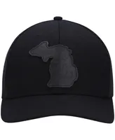 Men's Local Crowns Michigan Blackout State Patch Trucker Snapback Hat