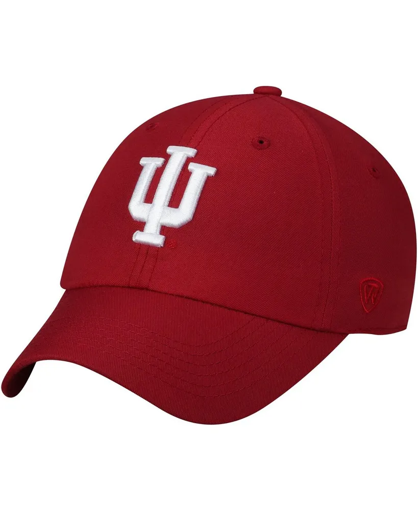 Men's Top of the World Crimson Indiana Hoosiers Primary Logo Staple Adjustable Hat