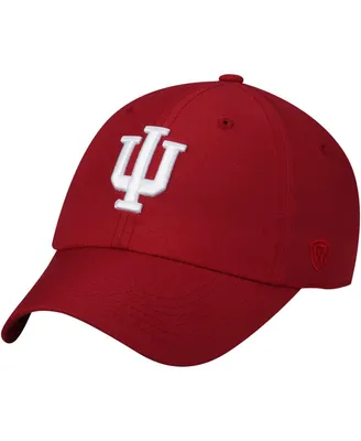 Men's Top of the World Crimson Indiana Hoosiers Primary Logo Staple Adjustable Hat