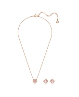 Swarovski Sparkling Dance Clover Rose Gold Tone Plated Set