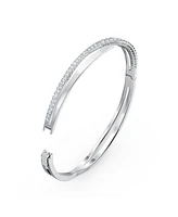 Swarovski Twist Rhodium Plated Bangle