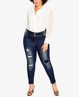 City Chic Women's Patched Apple Skinny Jean