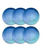 TarHong Melamine Oceanic Ombre Dinner Plates, Set of 6