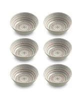 TarHong 7.5" Desert Mandala 6-Piece Low Bowl Set, 42 oz